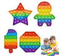GGUFAY Pop Bubble Fidget It Toy, Delfini, Pesci coralli, Cigni,Archi Giocattoli Sensory Push, Gioco Antistress Rilassante per Adulti e Bambini, 4 Pezzi