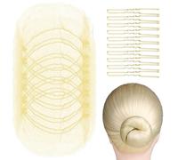 GGUFAY Retine Capelli Per Chignon, 20 Pezzi Retine Per Capelli Invisibili E 40 Forcine Capelli Forma U, Retina per Capelli Chignon Bambina Elastiche,Per Fissare Parrucche Capelli E Chignon(Beige)