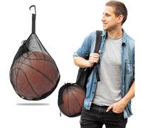 GGUFAY Sacco Da Ballo Con Coulisse, Clip Con Fibbia, Rete Per Pallacanestro, Zaino Portatile, Borsa A Rete, Borsa Per Pallacanestro, Borsa A Rete, Borsa Per Pallone, Calcio, Tennis, Bambini, Adulti
