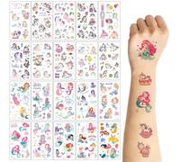GGUFAY Sirena Tatuaggi Unicorni Bambini, 20 Foglie Tatuaggi Unicorni Temporanei Sirene per Ragazza Ragazzo, Tatuaggio per Ragazza Ragazzo Regalo, Tatuaggio Temporanei Adatti Alla Pelle dei Bambini