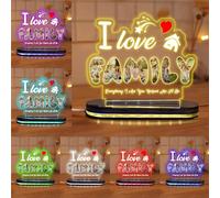 GGUIUIC Lampada per foto di famiglia personalizzata I Love Family Acrilico Luce notturna Tutto ciò che sono tu mi ha aiutato a essere