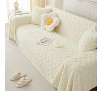 GGWYBAFS Copridivano in pile di agnello spesso for autunno e inverno, copridivano, asciugamano for divano/coperta for divano in peluche color crema, stile semplice e moderno.(White diamonds,71x102in)
