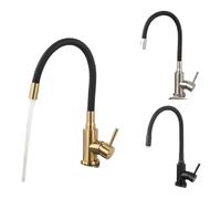 GGYTMQL 1 Pezzi Cucina Rubinetto in Acciaio Inossidabile Cucciolo Flessibile lavello da Cucina Rubinetto per Acqua Calda e Fredda del Rubinetto a 360 Gradi Gru (A1114gn-t1)