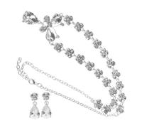 GGYTMQL 1 set collana a ciondolo a farfalla di strass elegante e orecchino per donne gioielli per matrimoni Compleanni e feste Accessori che catturano