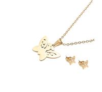 GGYTMQL 1 set di eleganti gioielli a forma di farfalla, splendida collana e orecchini da donna, regalo per matrimoni, anniversari, occasioni speciali, design senza tempo per l'uso quotidiano