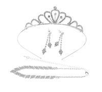 GGYTMQL 1 set di eleganti gioielli da sposa semplici collana con strass orecchini fascia accessori per matrimoni feste occasioni speciali design leggero comodo