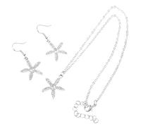 GGYTMQL 1 set di eleganti orecchini e collana a forma di stella per donne, gioielli unici ispirati all'oceano per feste, matrimoni e occasioni speciali, regalo di compleanno e festa della mamma