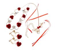GGYTMQL 1 set di gioielli da sposa eleganti per donne orecchini di collana di strass con il polso con accessorio da sposa per le cerimonie eventi formali