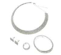 GGYTMQL 1 set di gioielli di strass da sposa orecchini eleganti orecchini ad anello Bracciale per matrimoni per le feste durevoli con design affascinante presente per donne occasioni speciali