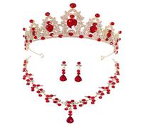 GGYTMQL 1 set elegante strass tiara collana orecchini per matrimonio compleanno Natale accessori per spose donne