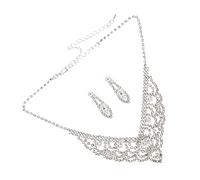 GGYTMQL 1 set Orecchini di collana di girocollo di strass set per le spose eleganti accessori per matrimoni design perle eleganti per occasioni speciali presenti unici per le donne