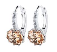 GGYTMQL 12 Orecchini di gemme di gioielli in argento trendy optionali in stile gocce per le orecchie in stile corto con gocce di zircone da 10 mm