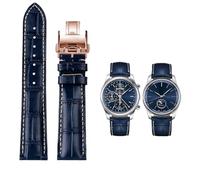 GGYTMQL 19mm 20mm 21mm Watch Band Banco di cuoio in pelle Cinta di guardia con fibbia farfalla ， per Masters Collection L3 L4 L2.628/L2.673 Serie di orologio Sostituzione cinghia