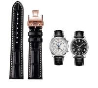 GGYTMQL 19mm 20mm 21mm Watch Band Banco di cuoio in pelle Cinta di guardia con fibbia farfalla ， per Masters Collection L3 L4 L2.628/L2.673 Serie di orologio Sostituzione cinghia