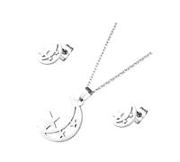 GGYTMQL 1Set Moon Shape Cityn e orecchini impostati per donne gioielli durevoli presenti per compleanni festival e feste alla moda stella e design della luna per abbigliamento quotidiano