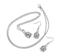 GGYTMQL 1set Necklace a pendente e orecchini per ganci per donne gioielli eleganti presenti per feste di matrimoni e occasioni speciali