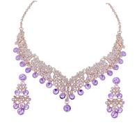 GGYTMQL 1Set Women Women Set Set Orecchini di collana di strass per festa di nozze indossa quotidianamente accessori eleganti abiti presenti per lei