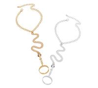 GGYTMQL 2 pezzi anelli di bracciale ad anello serpente anelli di serpente regolabile per donne eleganti coppie di gioielli boho e amici accessori unici dito