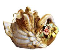 GGYTMQL 2 Pezzi/Set Rosa cignotto Statua Scultura figurina Ceramica Portano Portano Porta Fiori Decorazione Decorazione ornamenta