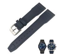 GGYTMQL 21mm da 20 mm in Nylon Cinghia di Orologio Verde Blu Nero Nero Adatto per iw377714 mark18 Pilot Stop Pistola in Pelle di Guardia in Pelle