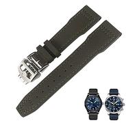 GGYTMQL 21mm da 20 mm in Nylon Cinghia di Orologio Verde Blu Nero Nero Adatto per iw377714 mark18 Pilot Stop Pistola in Pelle di Guardia in Pelle