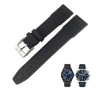 GGYTMQL 21mm da 20 mm in Nylon Cinghia di Orologio Verde Blu Nero Nero Adatto per iw377714 mark18 Pilot Stop Pistola in Pelle di Guardia in Pelle