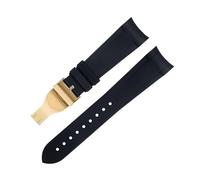 GGYTMQL 22 mm Fluoro Elash Watch Band Special per Tudor Strap Bay GMT Curved Fine pieghevole fibbia da polso da polso da polso da 41 mm