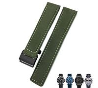 GGYTMQL 22mm Canvas Nylon Watch Strap Blue Green Watch Band per Breitling Chronomat Navitimer Superocean for Men Bracciale