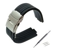 GGYTMQL 23 mm 24 mm x 9 mm 10 mm 11 mm CANDA CONVEX SILICONE in gomma in gomma in acciaio inossidabile in acciaio inossidabile Bracciale per cintura da polso