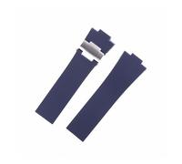 GGYTMQL 25 mm*12 mm blu marrone nero blu impermeabile in silicone in gomma in gomma pieghevole Bracciale con fibbia con fibbia compatibile con la fascia di orologio ulysse