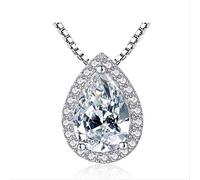 GGYTMQL 3ct Lab Diamond Cioncant Real Party Wedding Pendants Collana a Catena per Le Donne Gioielli da Sposa