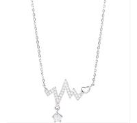 GGYTMQL 925 Collana a Catena a Forma di Cuore zircone per Le Donne Gioielli per Feste Geometriche