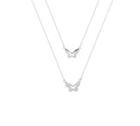 GGYTMQL 925 Collana a Farfalla in Cristallo a Doppio Strato per Donne Accessori per Gioielli per Feste di Matrimonio