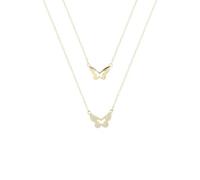 GGYTMQL 925 Collana a Farfalla in Cristallo a Doppio Strato per Donne Accessori per Gioielli per Feste di Matrimonio