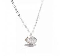GGYTMQL 925 Collana a Guscio di Perle può Aprire la Catena delle clavicoli a Forma di Ventola a Forma di Versatile Girocollo Versatile