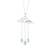 GGYTMQL 925 Collana a Sospensione per Nuvole a Gocce di Acqua cristallina per Le Donne Cottura di Gioielli