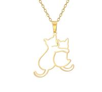 GGYTMQL 925 Collana Abbraccio in Argento Sterling per Donne e Uomini, Simpatico Gattino Abbraccio Gattino Gattino per Cani per Cane Ciondolo, abbracci e Baci di Collana, collane, collane