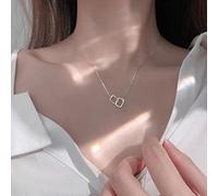 GGYTMQL 925 Collana ad interblocco Quadrata in Argento Sterling per Donne Brillanti zirconi Geometrici a Catena