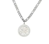 GGYTMQL 925 Collana di Cuore a Quattro Foglie in Argento Sterling per Donne e Ragazze, Delicato Ciondolo a Trifoglio con Strass - Collana a Trifoglio a 4 Foglie, Collana Alhambra,