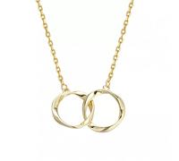 GGYTMQL 925 Collana di Fascino a Doppio Cerchio per Donne Girocollo di Gioielli per Feste a Catena