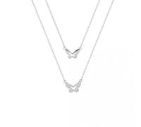 GGYTMQL 925 Collana di Fascino a Farfalla a Doppio Strato Collana per Le Donne Accessori per Gioielli per Feste di Matrimonio
