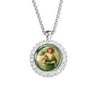 GGYTMQL 925 Collana di Foglie Verdi in Argento Sterling per Donne Ragazze orgogliose Collana Trifoglio Collana la Fortuna della Collana a Sospensione Verde