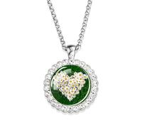 GGYTMQL 925 Collana di Foglie Verdi in Argento Sterling per Donne Ragazze orgogliose Collana Trifoglio Collana la Fortuna della Collana a Sospensione Verde