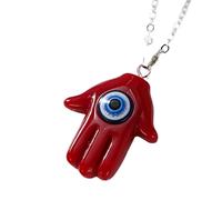 GGYTMQL 925 Collana di Hamsa in Argento Sterling per Donne e Uomini, Collana a Mano Hamsa a Eley Malticolor Turchia Lucky Blue Eye Fatima Clavicle Hand Clavicle, Mano de Fatima con Ojo Turco