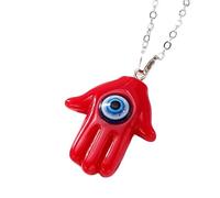 GGYTMQL 925 Collana di Hamsa in Argento Sterling per Donne e Uomini, Collana a Mano Hamsa a Eley Malticolor Turchia Lucky Blue Eye Fatima Clavicle Hand Clavicle, Mano de Fatima con Ojo Turco