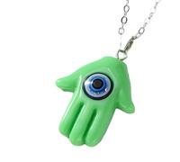 GGYTMQL 925 Collana di Hamsa in Argento Sterling per Donne e Uomini, Collana a Mano Hamsa a Eley Malticolor Turchia Lucky Blue Eye Fatima Clavicle Hand Clavicle, Mano de Fatima con Ojo Turco