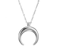 GGYTMQL 925 Collana di Luna a Mezzaluna in Argento Sterling per Donne Uomini, Ciondolo lunatico Vintage a Mezzaluna con Piccole Perle Rotonde, semplici collane a Sospensione lunare, Collana in Fase
