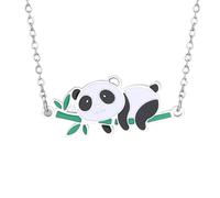 GGYTMQL 925 Collana di Panda in Argento Sterling per Donne e Ragazze, collane di Panda Ciondolo Animale, ebreo di Panda, Collana di Panda Rossa per Ragazze, medaglioni di Panda, Ciondolo di Monete