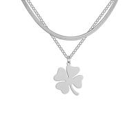 GGYTMQL 925 Collana di Trifoglio a Quattro Foglie in Argento in Argento Sterling per Donne Ciondolo Trifoglio Minimalista - Collana di Trifoglio a Quattro Foglie Collana Alhambra