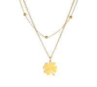 GGYTMQL 925 Collana di Trifoglio a Quattro Foglie in Argento in Argento Sterling per Donne Ciondolo Trifoglio Minimalista - Collana di Trifoglio a Quattro Foglie Collana Alhambra